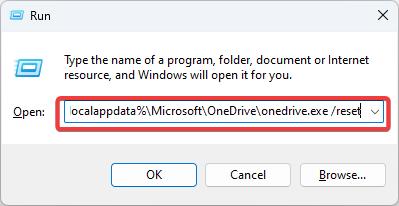 reset onedrive to fix OneDrive is getting Crashed issue