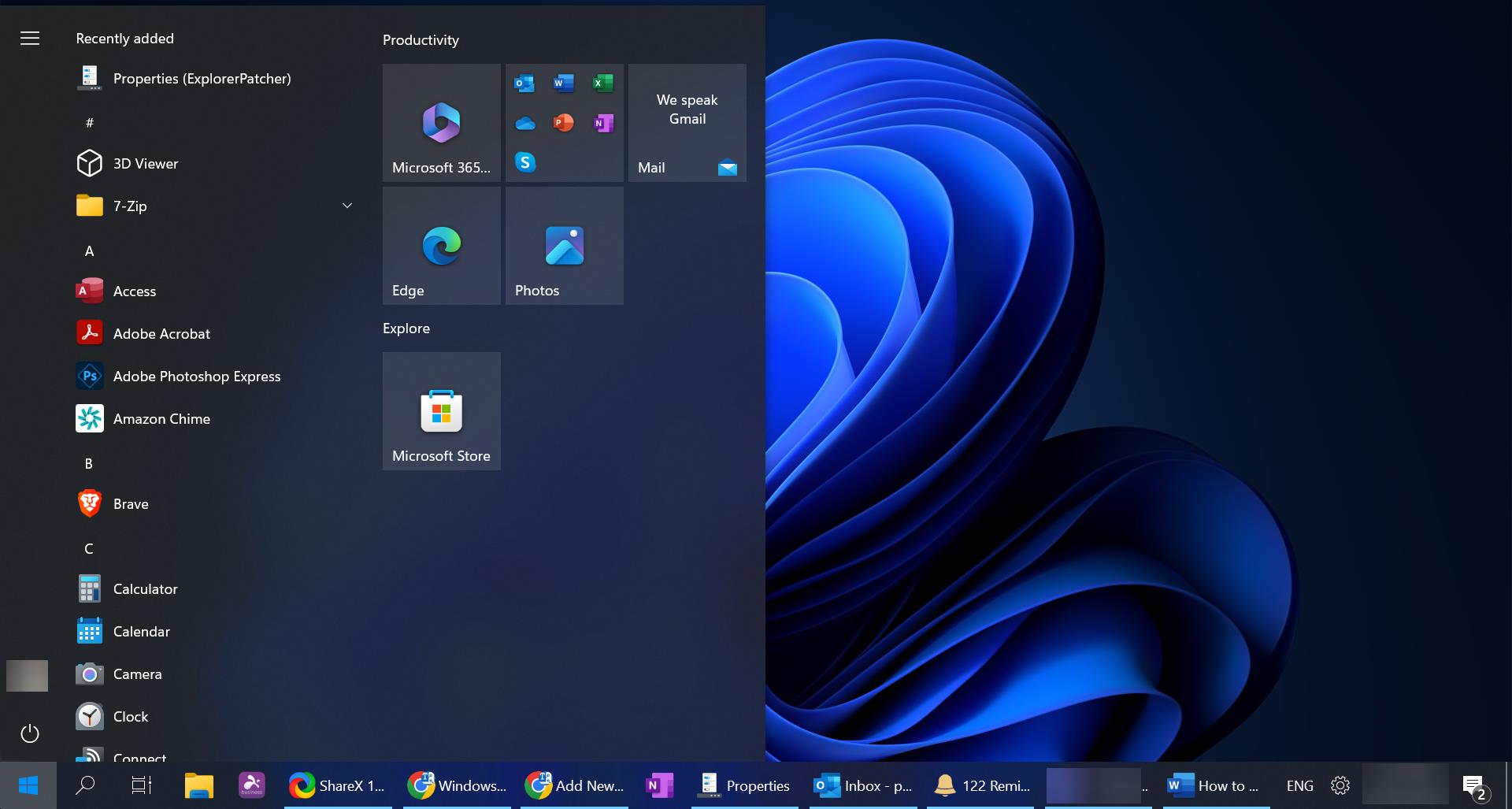 Classic Windows 10 start menu feature image