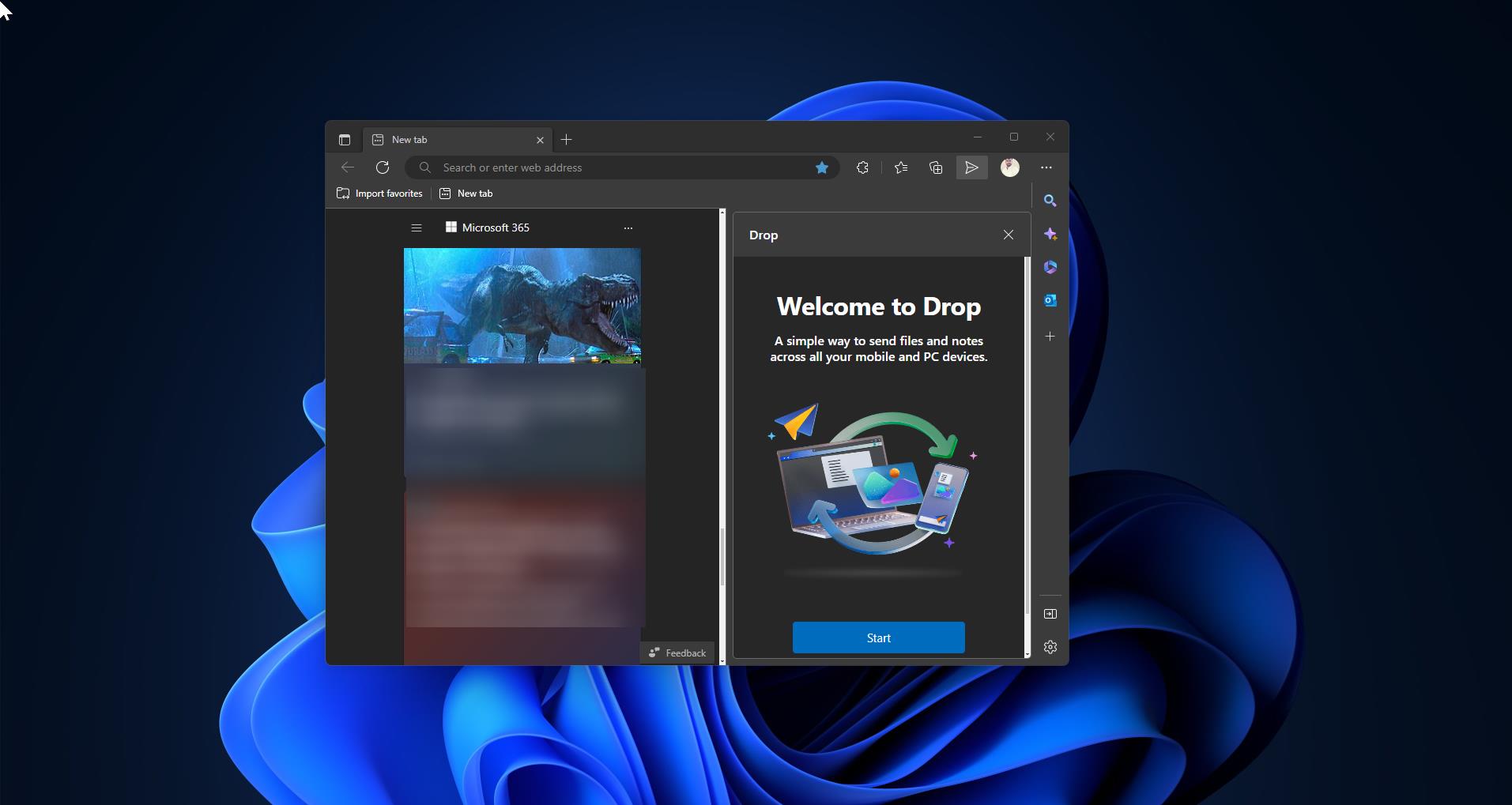 Drop feature in edge feature image
