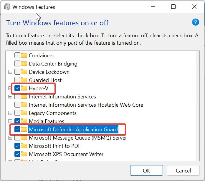 Enable Defender Application Guard using Windows features