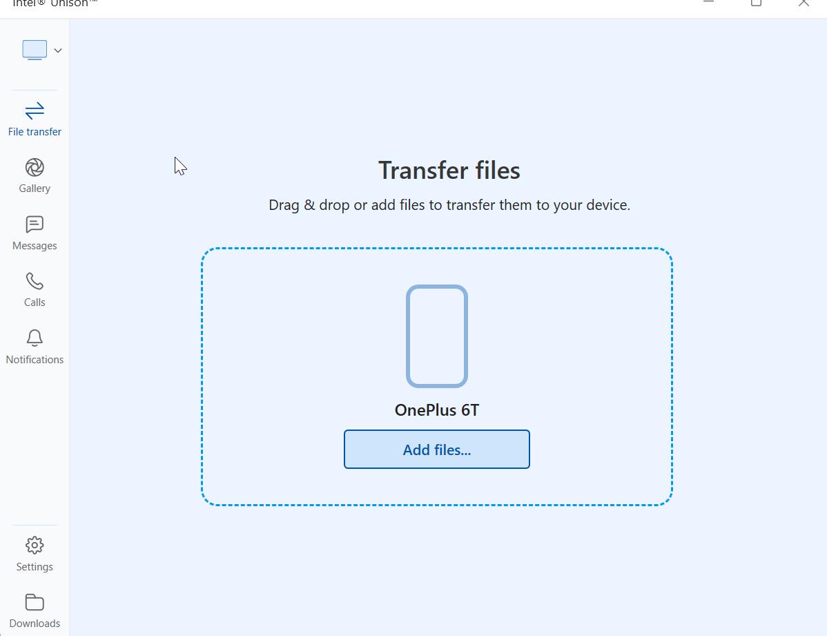 Transfer files-Install Intel Unison