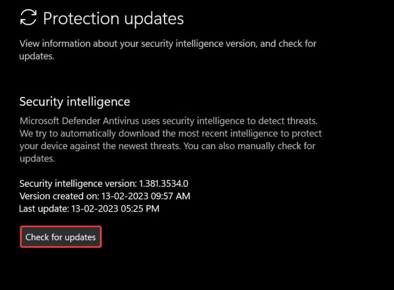 How to Update Windows Defender Virus signature using Command Prompt