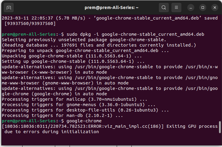 install Google Chrome Using Terminal