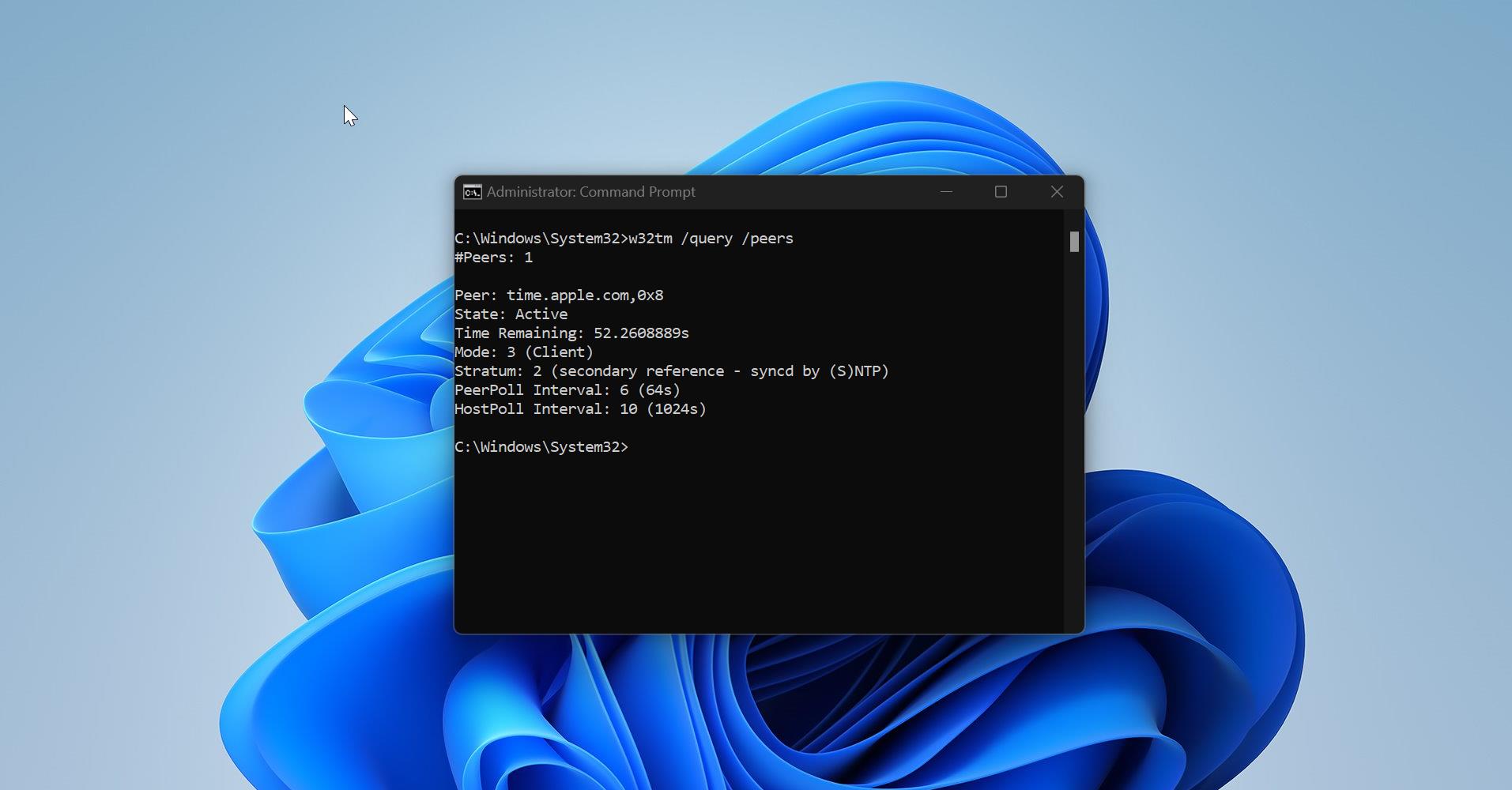 Change time server using command prompt