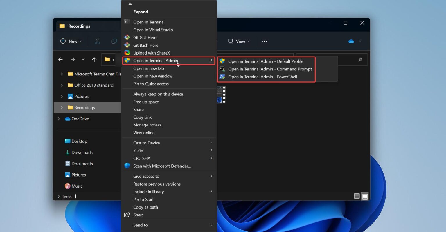How to add Windows Terminal (Admin) to File explorer context menu in ...