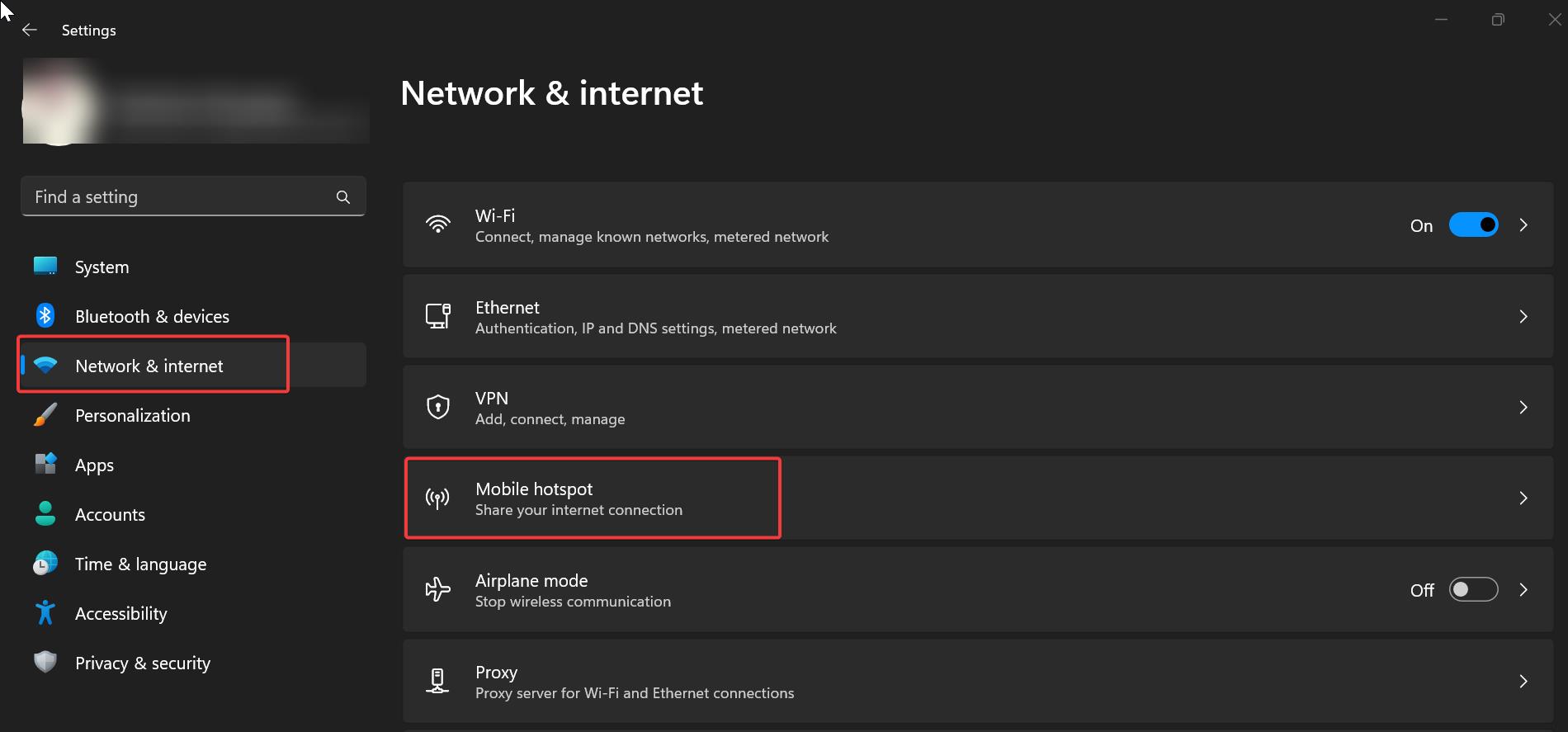 Network and internet connection