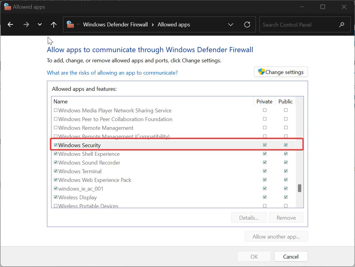 Windows Security through firewall