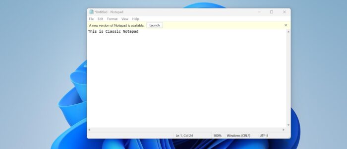 Install classic Notepad