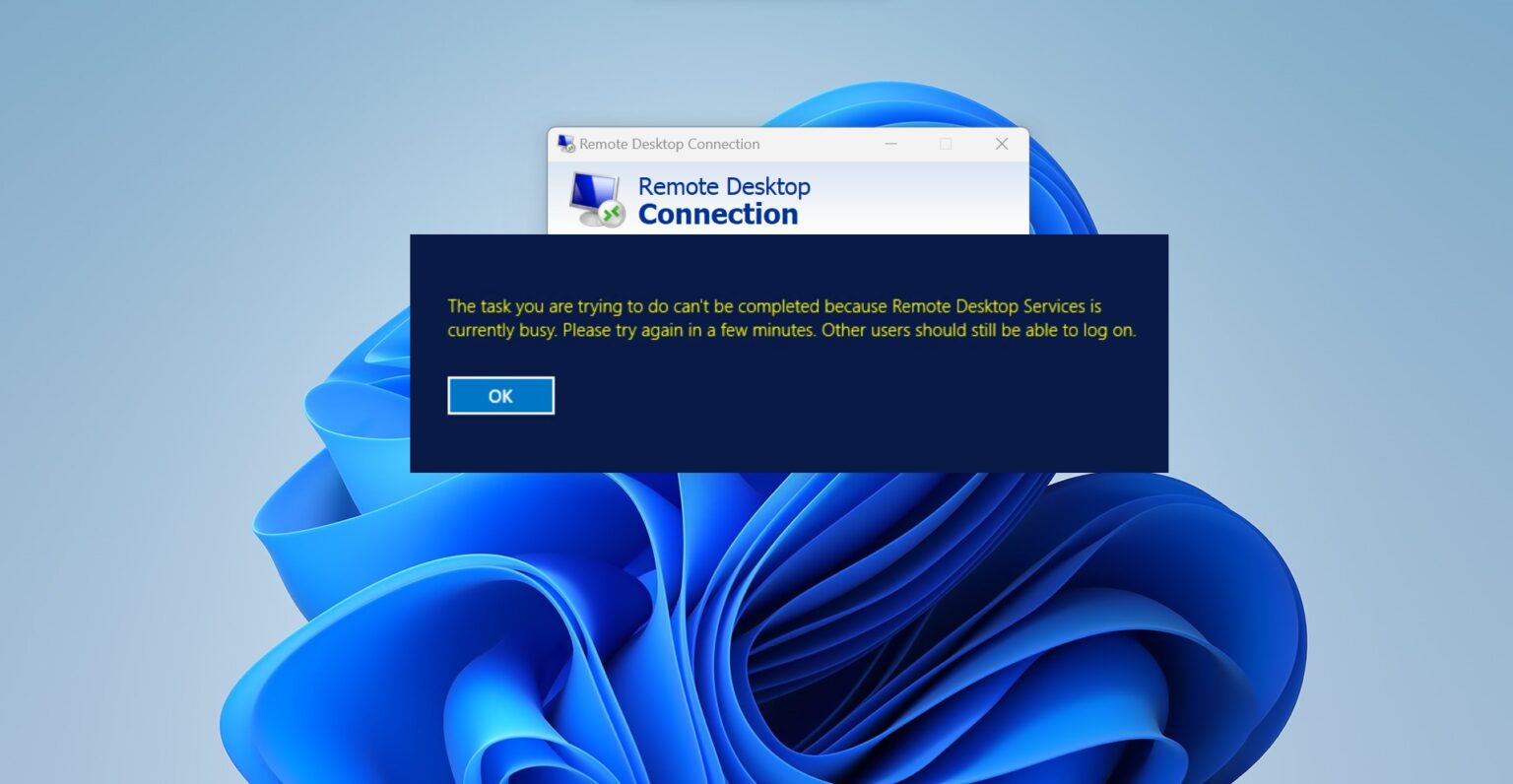 Fix Remote Desktop Services is currently busy in Windows 11/10 ...