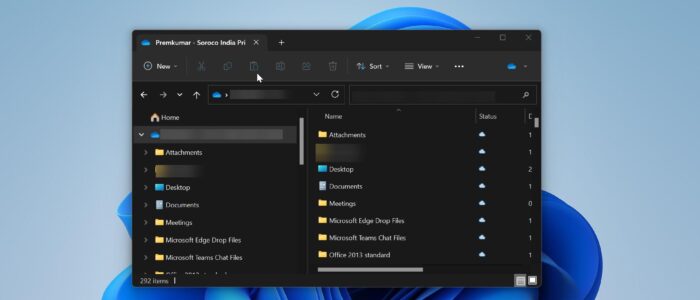 change file explorer view to OneDrive