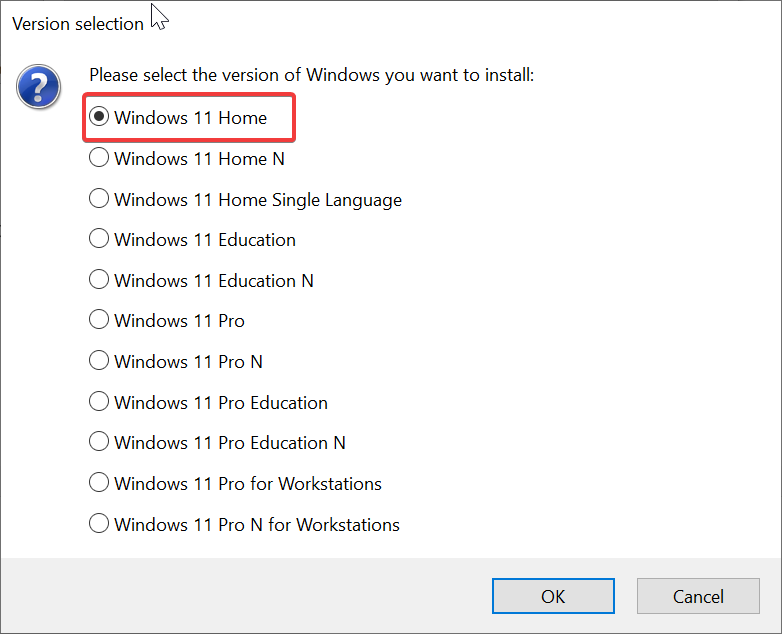 Create Windows 11 to Go USB Drive-Select Windows OS edition