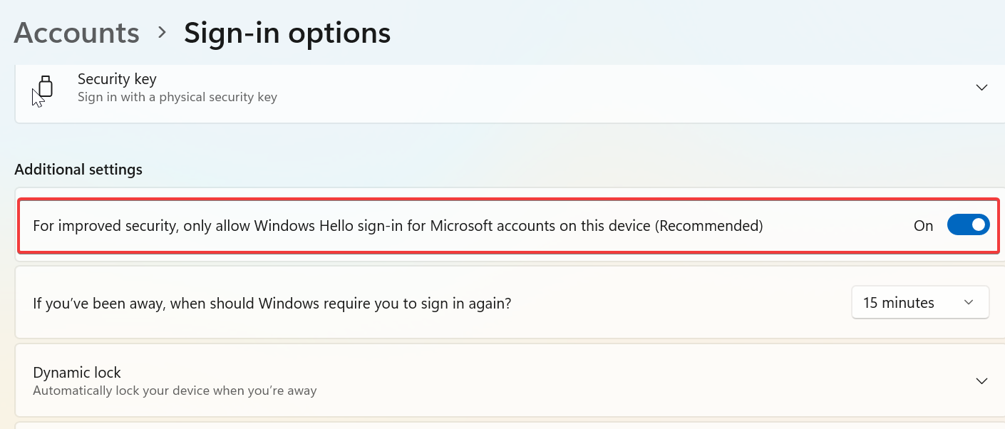 Disable Passwordless login using settings-fix Remove PIN option Greyed out