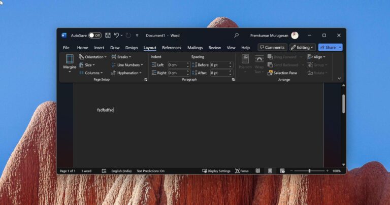 Fix MS Word Starts from the Middle of the Page