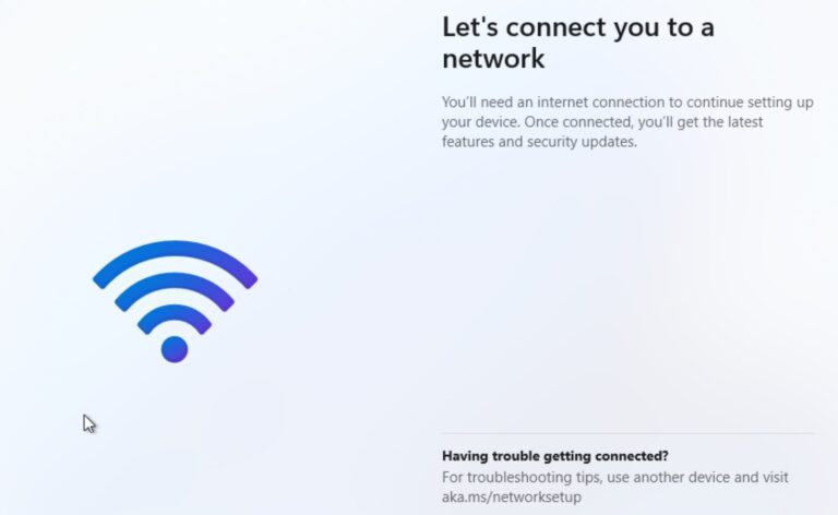 How to Skip Let’s connect you to the Network Page in Windows 11?