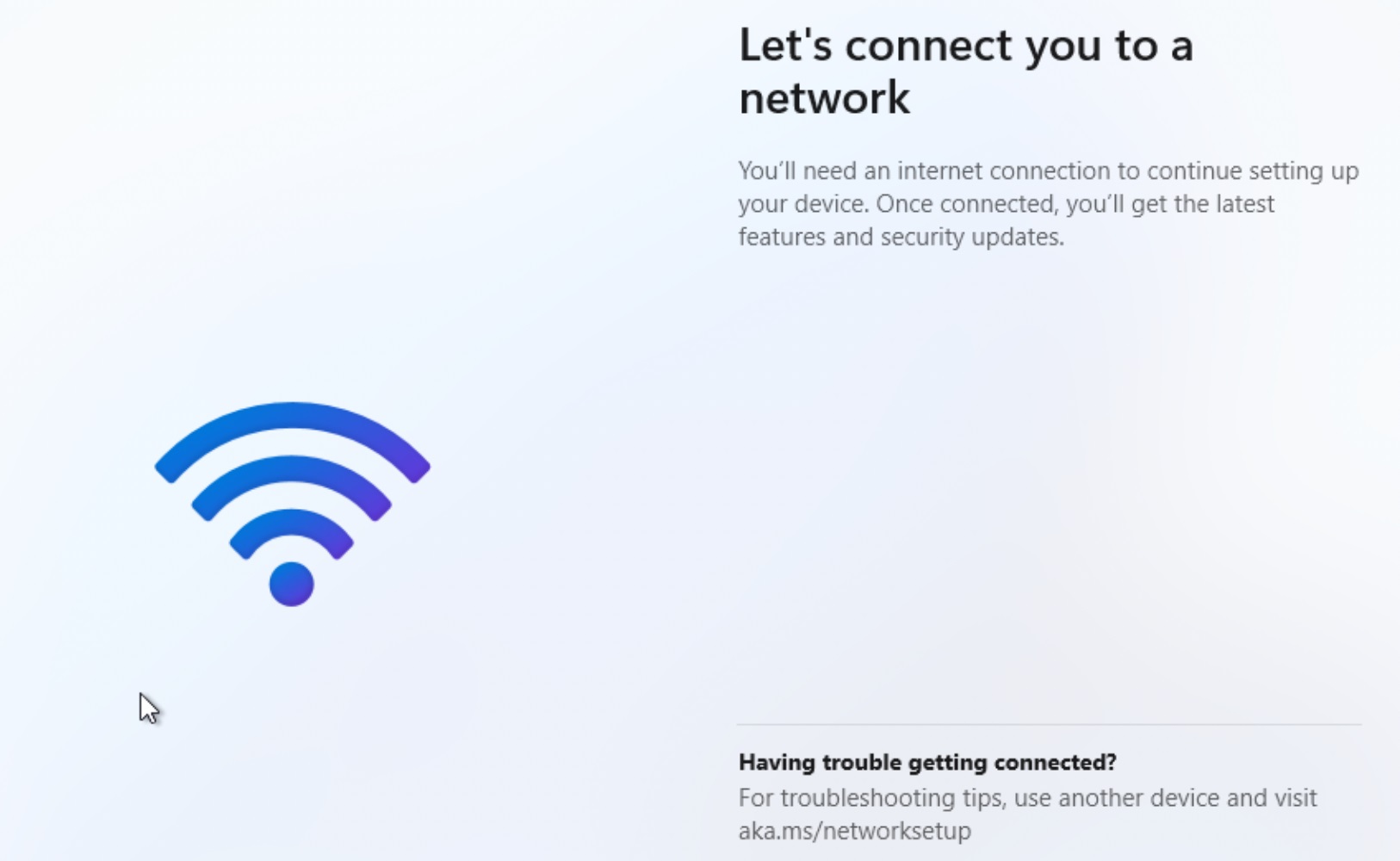 Skip Let's connect you to the Network Page