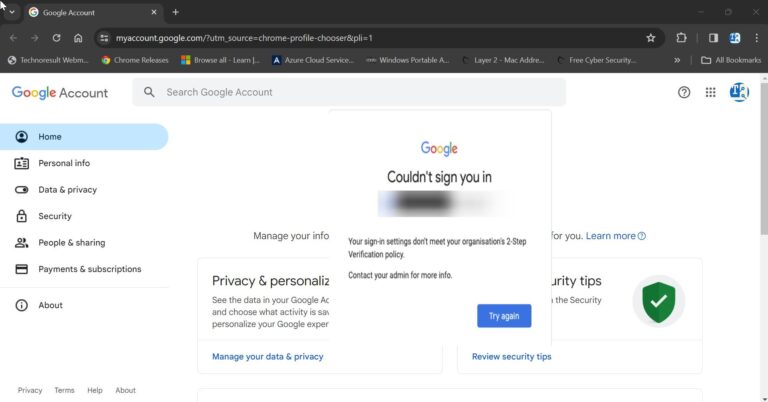 Fix Couldn’t sign you in error in Google account