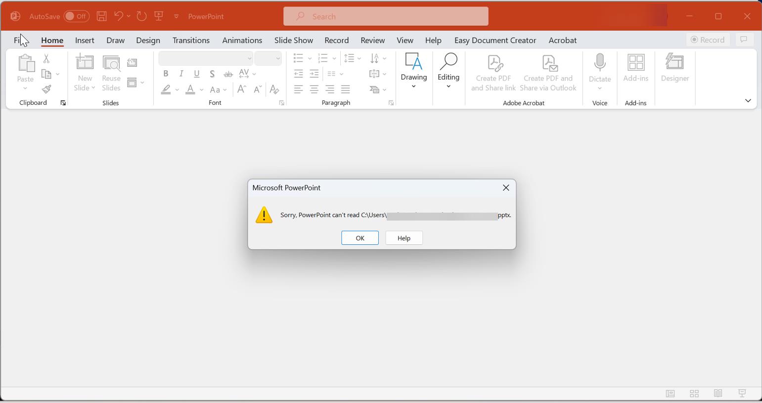 sorry Powerpoint cant read