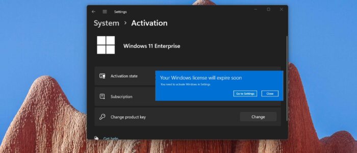Windows License will expire soon