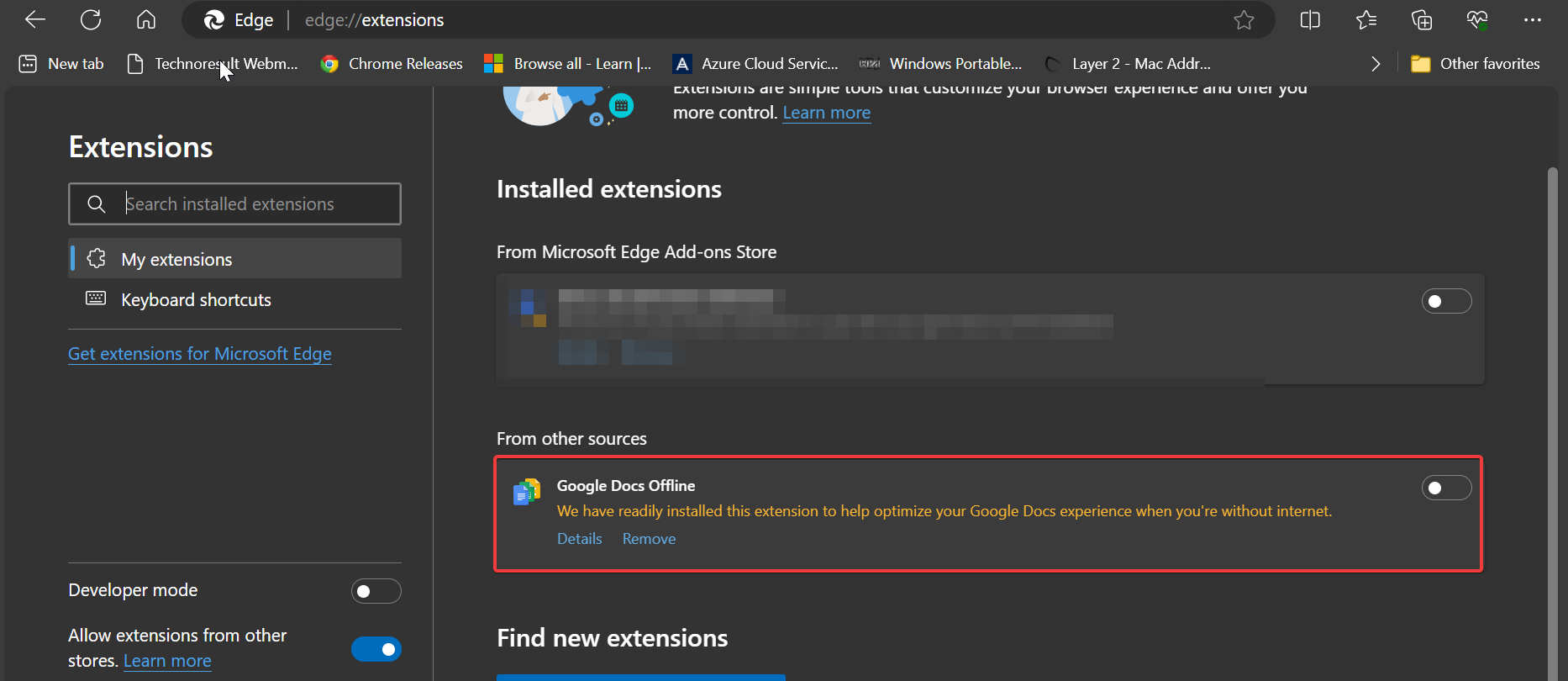 uninstall extension-Microsoft Edge Not Working
