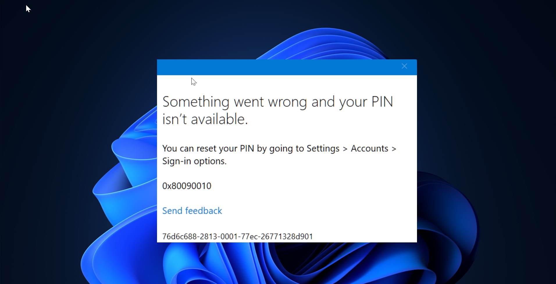 Your PIN isn't available