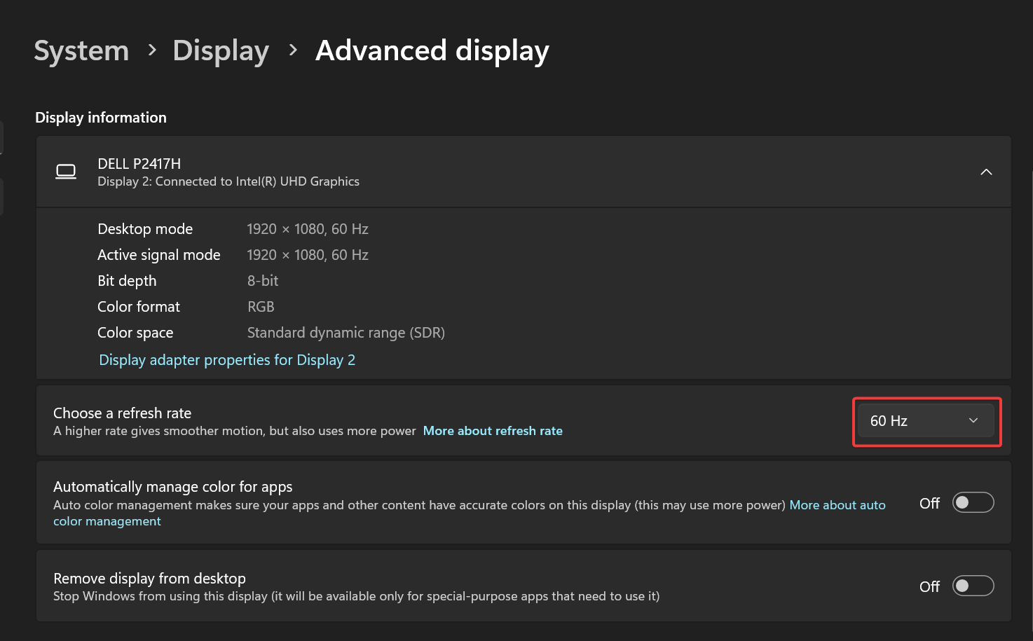 change the refresh rate-External Monitor Not Detecting
