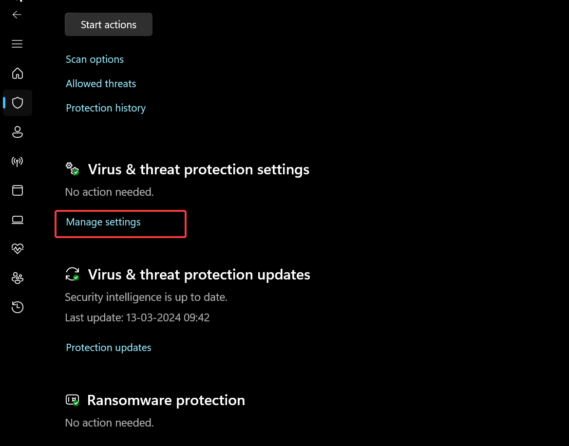 Temporary Disable Microsoft Defender-Manage Settings