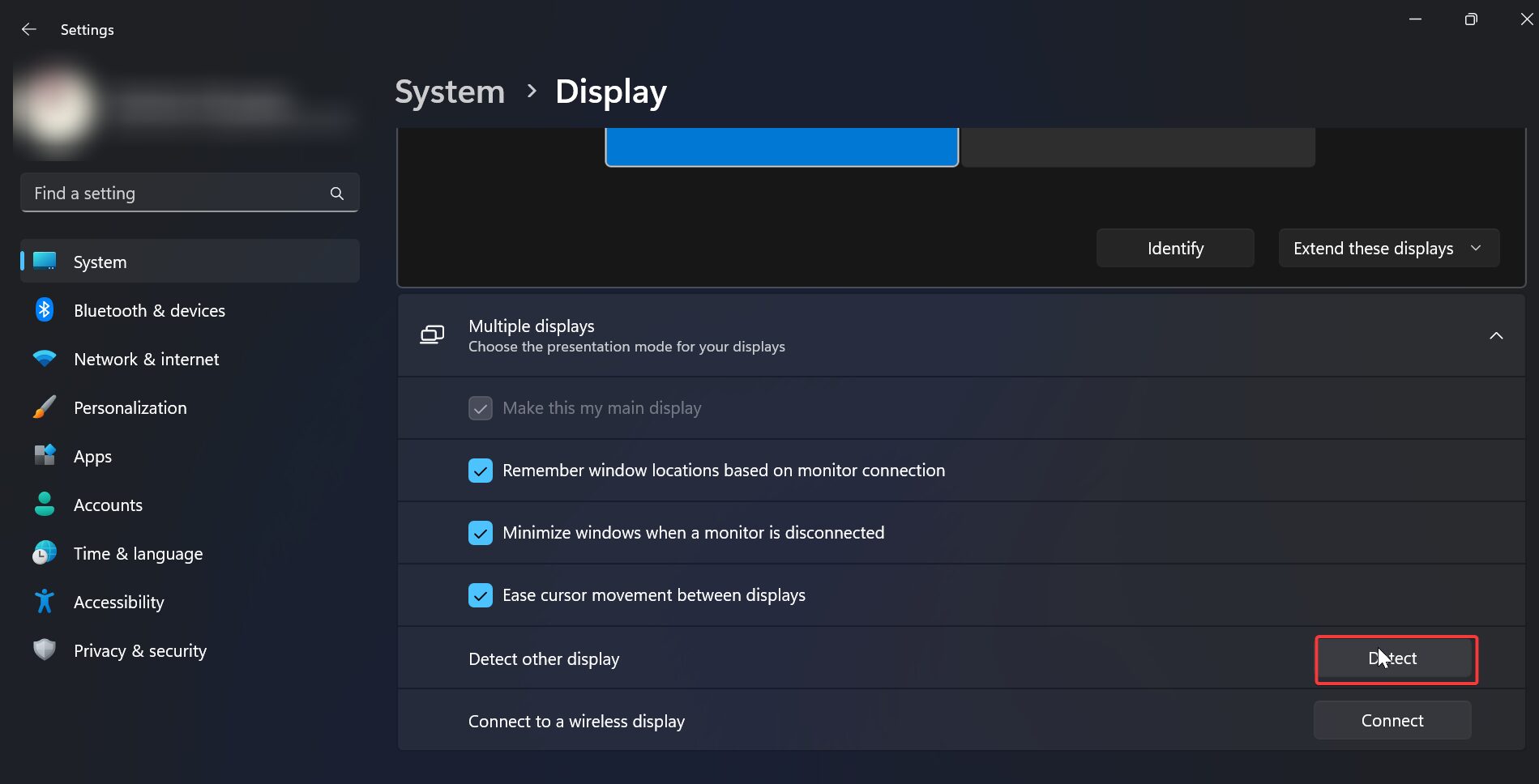 Adjust display settings