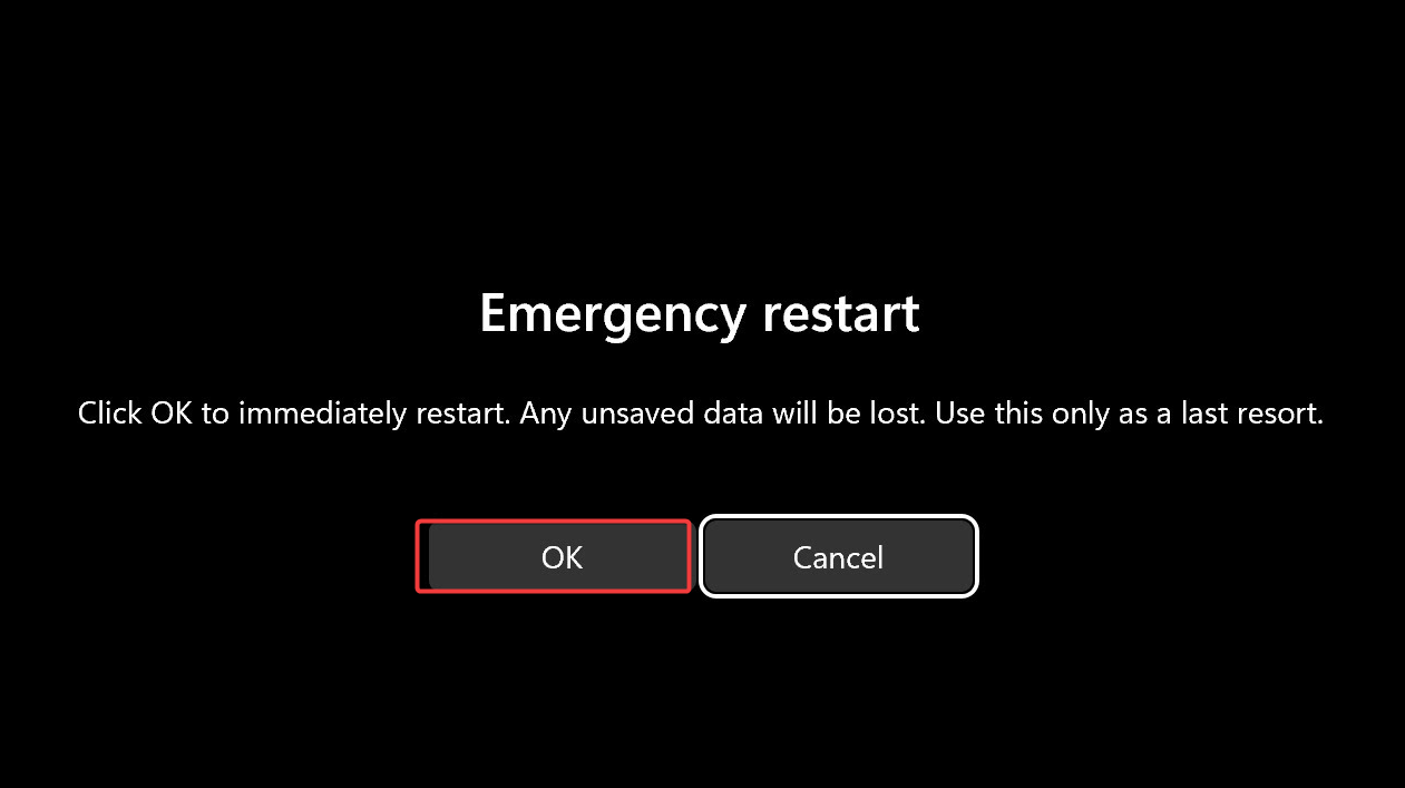 Emergency Restart in Windows 11