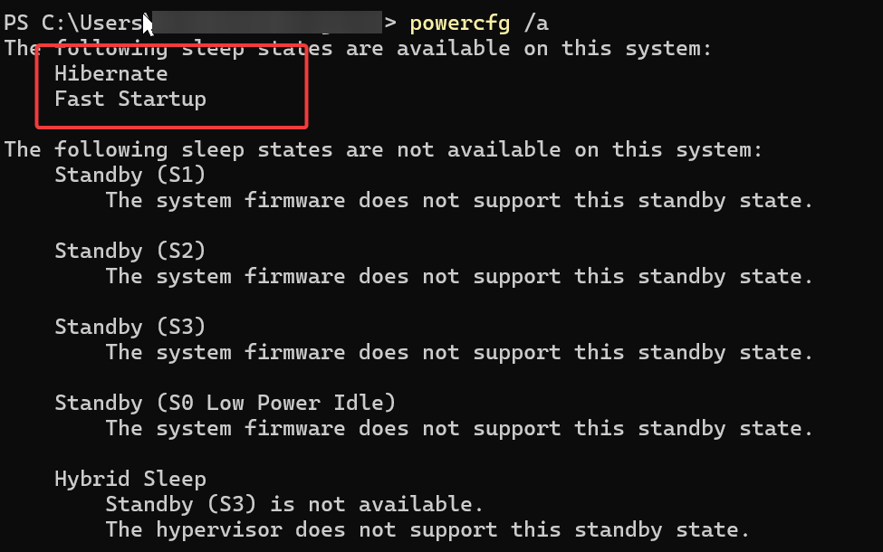 Powercfg /a -Sleep option missing