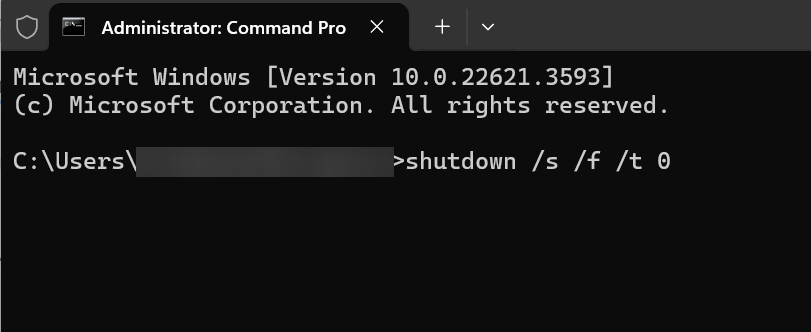 shutdown using cmd