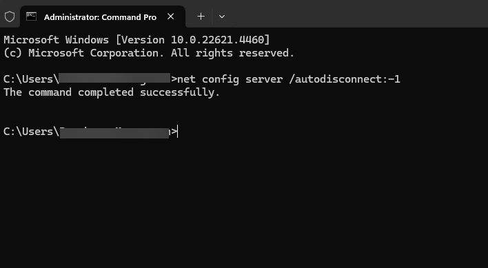 Disable  Auto-disconnect network-Mapped drive disconnects automatically