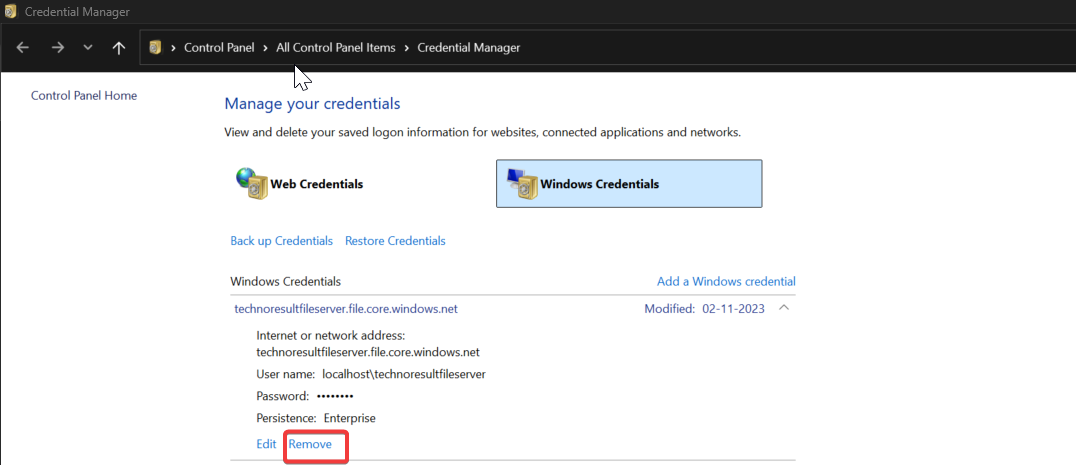 clear windows credentials-Mapped drive disconnects automatically