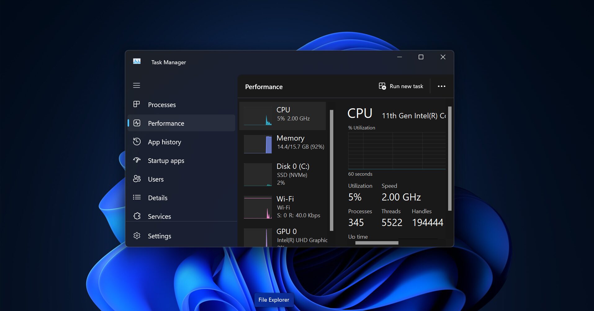 Rest TaskManager default