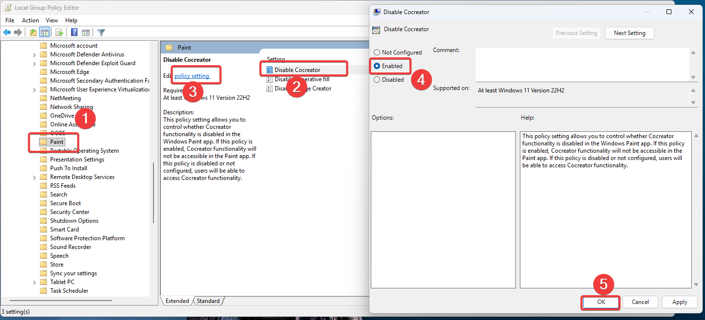 Disable AI features in Paint app-Disable Cocreator Disable AI features in Paint app-Disable Cocreator