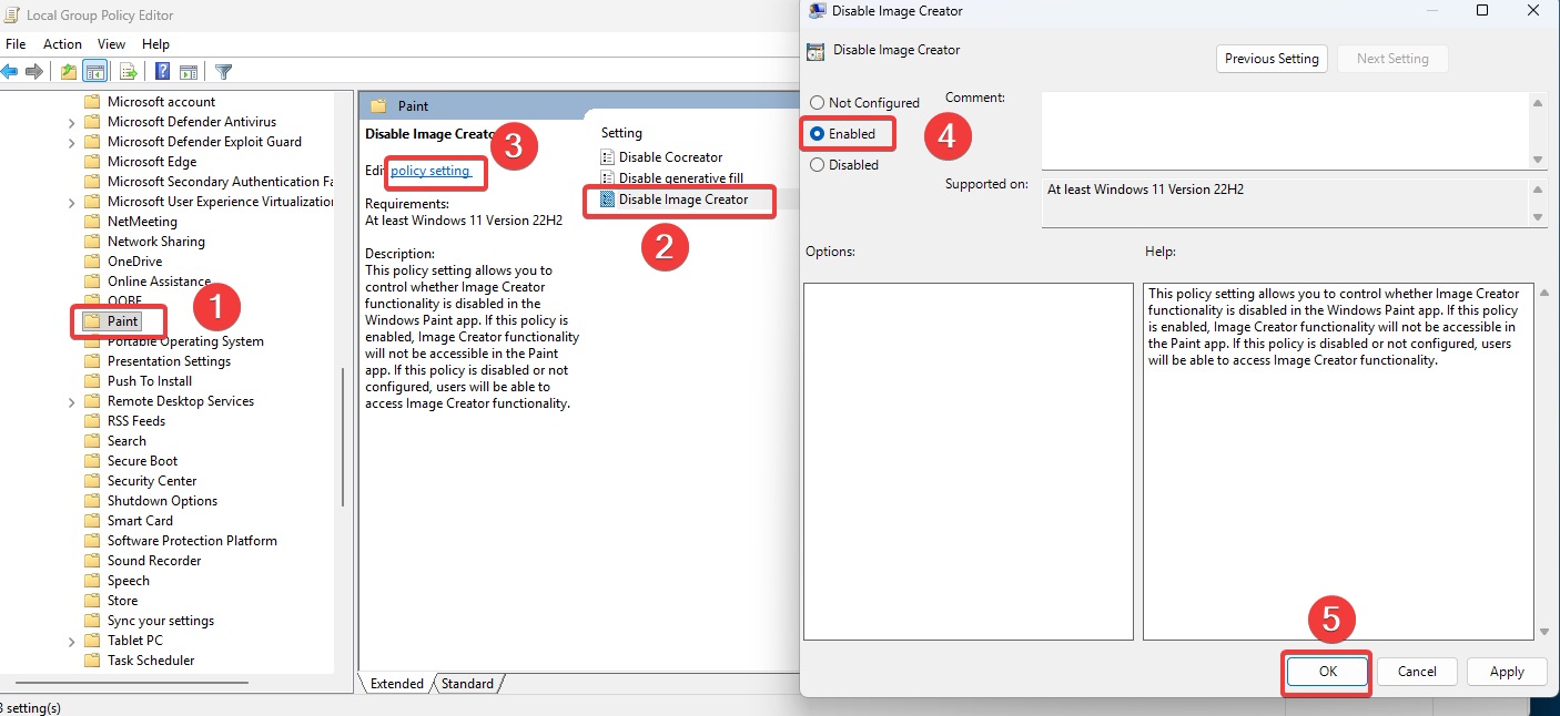 Disable AI features in Paint app-Disable Image Creator Disable AI features in Paint app-Disable Image Creator
